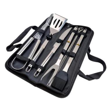 Imagem de Kit Churrasco De Qualidade Com Espetos E Faca Inox - Relet