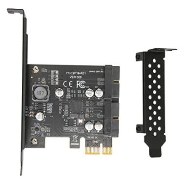 Imagem de Placa de Expansão Pcie para Usb 3.2 Com Taxa de Alta Velocidade, Placa Riser de Conector de Porta Dupla 19pin para Winxp 8 10 11 Linux (Quadro Preto 19PIN)
