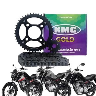 Imagem de Kit relaçao transmissao titan 160 fan 160 cg 160 com retentor de 2016 ate 2025 kmc gold
