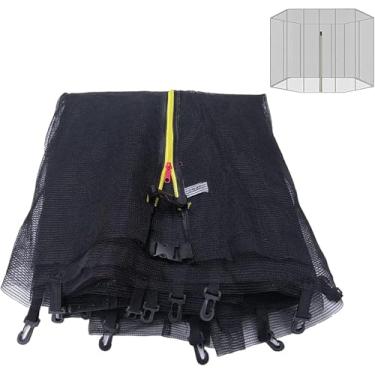 Imagem de Rede De Trampolim De 16 Pés, Rede De Segurança De Trampolim De Substituição ø 488cm, Furos De Malha Pp, Rede De Surround De Gabinete Preto, Se Encaixa Na Maioria Dos Trampolins De Jardim Ao