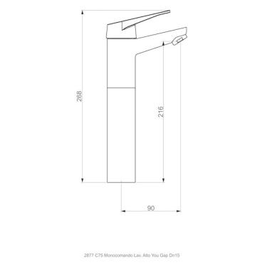 Imagem de Misturador Monocomando Lavatório Para Cuba De Apoio Dn15 You Cromado Perflex