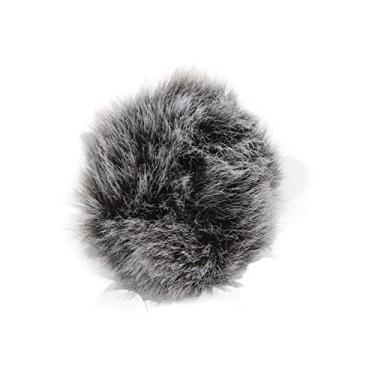 Imagem de aqxreight Lavalier Wind Wind Muff Microfone de Pára - Peludo de Pára - Tampa de Microfone de 0,5 Cm de 0,2 Polegada Muff de Fez um de de de Windlavalier MU MU (Branco preto)