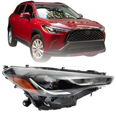 Imagem de Thomletha Substituição para Toyota Corolla Cross L/LE 2022 2023 projetor de montagem de farol com DRL lado direito direito direito