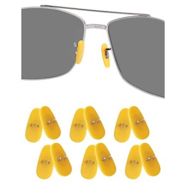 Imagem de 6 pares de almofadas de nariz de substituição para óculos de sol Ray-Ban Aviator RB3025 RB3026 RB3044 RB3261 RB3483 Clubmaster RB3016 - Amarelo