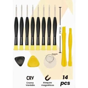 Imagem de Kit de Chaves de Precisão para Manutenção de Celular – 14 Peças com Chave Torx, Espátula, Ventosa, Estojo Compacto e Imantado – Ferramentas de Qualidade