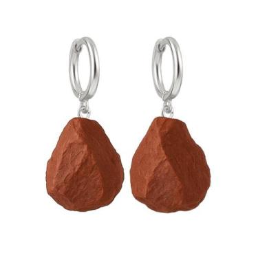 Imagem de Brinco de Argola Jaspe Vermelho - Cristal Natural, Prata 925