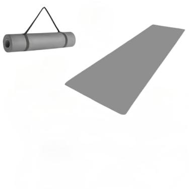Imagem de Tapete Yoga Mat 1,70mx55cmx10mm Confortável Grosso Colchonete Tatame Exercício em Casa-Adequado para home treinos com almofadas(Cinza,Sem Alça)