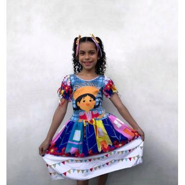 Imagem de Vestido Caipira São João Menina Festa escolar Envio Rápido - Ana Fanta