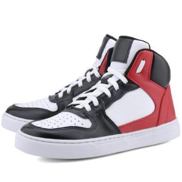 Imagem de Bota Sneaker em Couro Mr. Gutt Branco, Preto, Vermelho, Mulher, 35