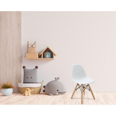 Imagem de Conjunto 6 Cadeiras Infantis Base Madeira sem Braço Eiffel Branco