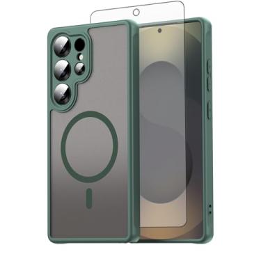 Imagem de Asuwish Capa de telefone para Samsung Galaxy S25 Ultra 5G, compatível com Magsafe Magnetic, translúcido fosco anti-impressão digital, capa protetora à prova de queda S25Ultra 25S S 25 25Ultra 6.9 2025