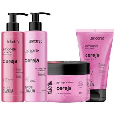 Imagem de Kit Banho Premium Labotrat Cereja Completo 4 Produtos C/ Sais Corpo E 