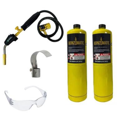 Imagem de Kit 2 Mapp Bernzomatic mais Maçarico Aut. Tc 1200º C/mangueira mais de