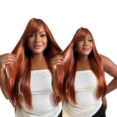 Imagem de Peruca Wig Orgânica Super Natural Lisa Com Franja 75cm - Maya Hair, ru
