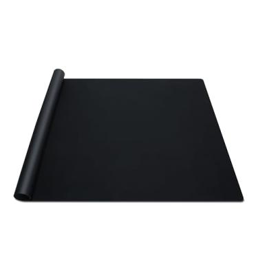 Imagem de Tapete de silicone preto, YACEYACE 1 peça de jogo americano grande de silicone de 63,5 x 43,2 cm, tapete de mesa grande para assar, balcão de cozinha, joias, resistente ao calor