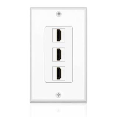 Imagem de Placa de parede HDMI TNP HDMI tomada tomada entrada painel suporte 4K 60Hz HDR 1080P 3D Ethernet embutido em alta velocidade cabo extensão acoplador para projetor e home theater, 3 Port