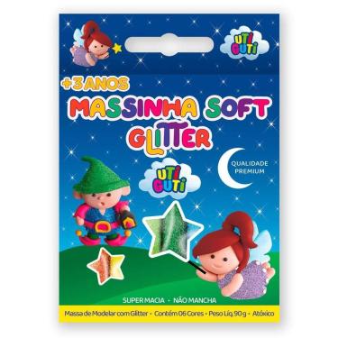 Imagem de Massa de Modelar 90g Glitter com 6 Unidades Uti Guti 006001