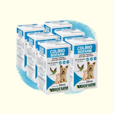 Imagem de Kit 6 Colírio Cão Gato e Aves Anti-inflamatório 20ml Biofarm