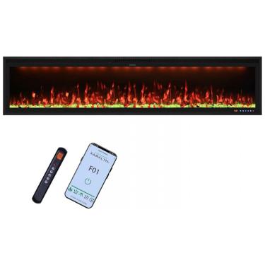 Imagem de Lareira Elétrica Valuxhome Visão com Tela de 223,52 cm, Aplicativo, Montagem na Parede e Embutida, Aquecedor Elétrico Moderno para Sala de