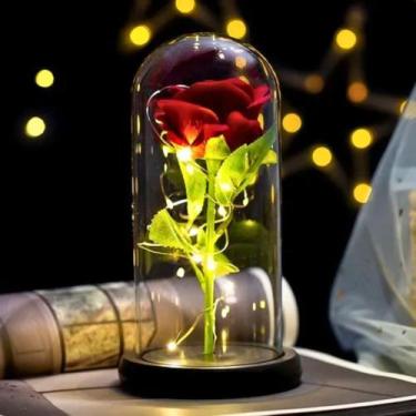 Imagem de Luminária Rosa Encantada A Bela E A Fera 24x12cm Disney Cor Da Estrutu