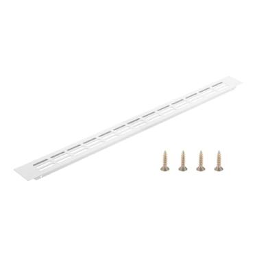 Imagem de PATIKIL Tampa de saída de ar da porta, 50 x 4 cm (dimensões externas), grade de ventilação com venezianas de alumínio, ventilação retangular com parafusos de montagem para armário de sapatos, branca