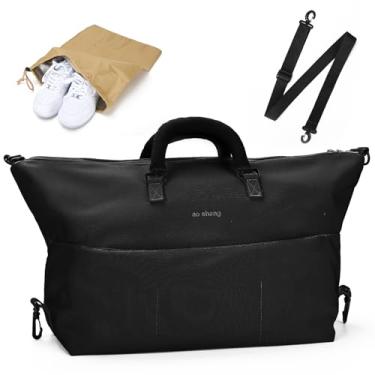 Imagem de Outplea Bolsa de viagem feminina de 25 L, bolsa de mão de fim de semana com bolso molhado com bolsa de sapatos separada para aviões, bolsa esportiva pequena para academia com alças espessas para