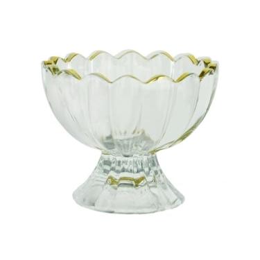 Imagem de Manteigueira Manteigueira de vidro em forma de flor para cozinha, copo de sorvete, prato de sobremesa(Clear)