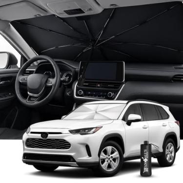 Imagem de Guarda-sol Andalus 2025 Para-brisa Guarda-sol, Guarda-sol dobrável para carro com bloqueio UV para janela frontal do carro (proteção de isolamento térmico) para capas de para-brisas automotivas