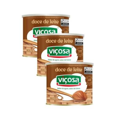 Imagem de Kit 3 Unidades Doce de Leite Viçosa 800g  Lata Grande Premium Original