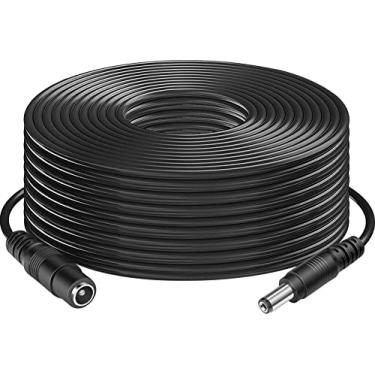 Imagem de Cabo de extensão de alimentação CC de 18,3 m, cabo de extensão 12V CC 2,1 mm x 5,5 mm macho para fêmea para câmera de segurança externa, fonte de alimentação, câmera de rede IP, Dvr autônomo