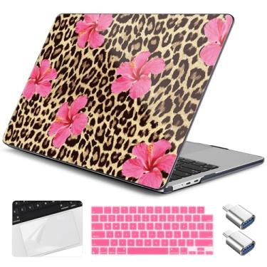 Imagem de Yebiseven Capa para MacBook Air 13,6 polegadas M4/M3/M2 2025 2024 2023 2022 lançado A3240/A3113/A2681, capa rígida para laptop com capa de teclado e protetor de trackpad e 2 adaptadores OTG, flores
