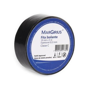 Imagem de Fita Isolante Resistente 19MM x 5M 0,13MM Classe C Margirius, Preta