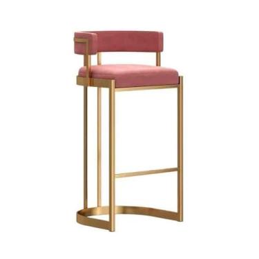 Imagem de Banquetas de bancada, luz de cozinha, luxuosa, premium, ilha sensível, bancos altos, encosto doméstico, caixa especial, bancos de bar, cadeiras de ilha de cozinha (rosa)