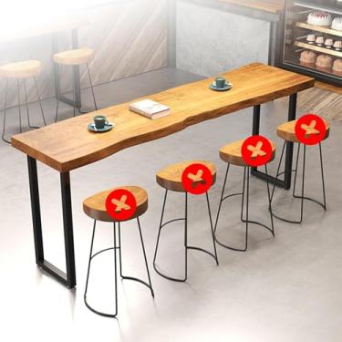 Imagem de Mesa De Bar Longa Rrow Mesa De Jantar Mesa De Cozinha Moderna Mesa De Bar Extra Longa Mesa De Bar Retangular De Madeira Mesa De Pub Pátio Restaut Mesa De Bistrô Para, 63"Lx15.7"Wx29.53"H