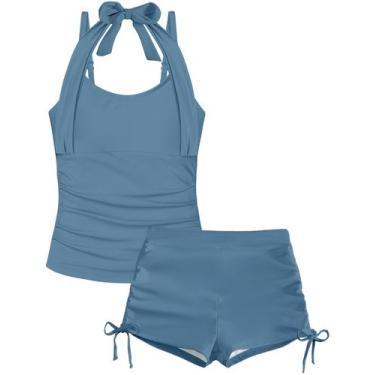 Imagem de Maiô TALLWH Girls Tankini tamanho 10 com controle de barriga