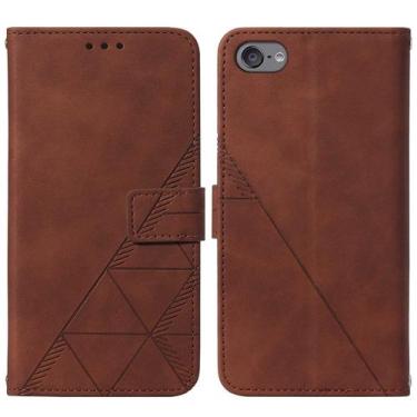 Imagem de Capa de telefone Asdsinfor iPod Touch 7/6/5 Wallet PU de couro marrom