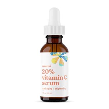 Imagem de ASUTRA Soro 20% de vitamina C, 30 ml – ácido ferúlico e hialurônico, vitamina E, aloe, jojoba, soro facial clareador