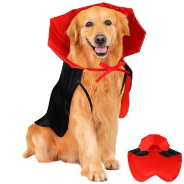 Imagem de Toyvian Fantasia de Halloween para animais de estimação - Capa de vampiro, roupa de cosplay de bruxa, acessórios de festa para cães e gatos médios - Acessórios de suprimentos para animais de estimação