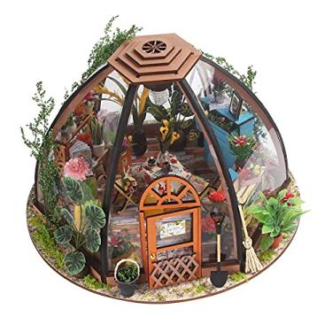 Imagem de Estink Kit de Modelo de Sala de Flores DIY Kit de Construção de Casa de Madeira 3D Artesanato Manual para Adultos e Adolescentes Com Instruções Detalhadas 22x22x16cm