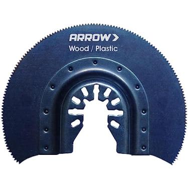 Imagem de Arrow OSC108-1 Lâmina de corte de ferramenta oscilante de segmento de madeira para madeira, PVC, drywall, universal, serve na maioria das multiferramentas, 9 cm
