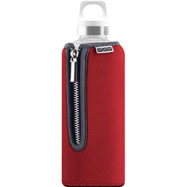 Imagem de SIGG Garrafa de água de vidro vermelha Stella com bolsa de neoprene, livre de BPA – 0,5 L