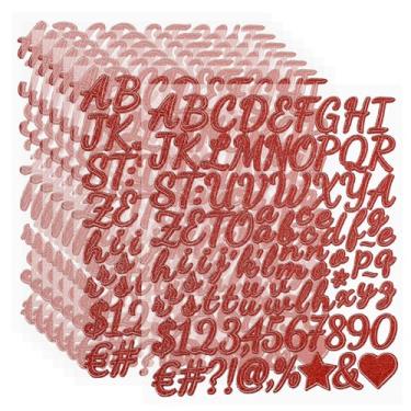 Imagem de PATIKIL 768 peças de adesivos de letras com glitter de 2,5 cm, 8 folhas de adesivos com número do alfabeto autoadesivos de vinil, adesivos à prova d'água para decoração de scrapbook, placa de caixa de