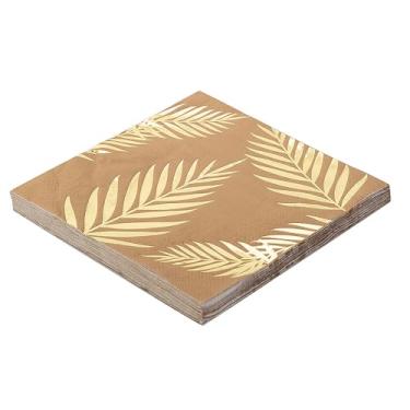 Imagem de Guardanapo de Papel Decorado Estampa Folha Dourada SilverFestas