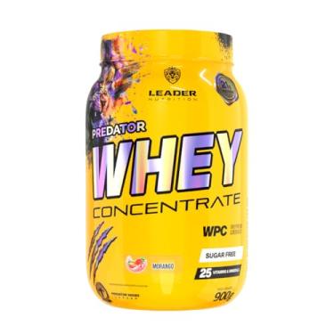 Imagem de Whey Concentrado 100% Predator - Leader Nutrition 900g (900g, Morango)
