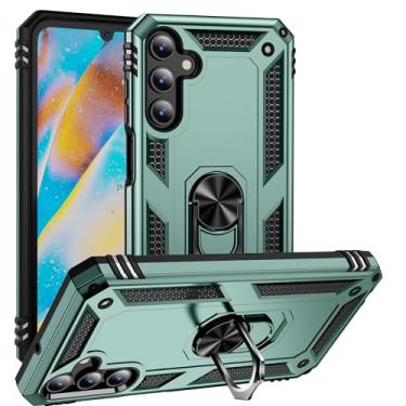 Imagem de SORAKA Capa para Samsung Galaxy A15 5G com suporte de anel capa protetora para Samsung Galaxy A15 4G capa traseira de policarbonato rígido com placa de metal para celular magnético suporte de carro