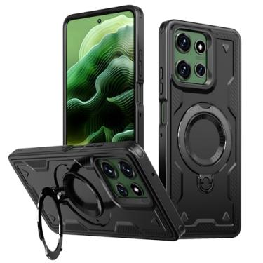 Imagem de SORAKA Capa para Motorola Moto G Power 5G 2025 com suporte de anel compatível com MagSafe Iron sheet Capa resistente que absorve choques Proteção contra quedas de nível militar