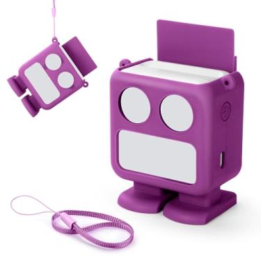 Imagem de Capa de silicone para Yoto Mini Player, capa protetora de silicone para transporte compatível com mini alto-falante Bluetooth (roxo)