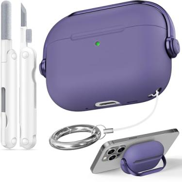 Imagem de Wowwat Capa para Airpods Pro 3, capa com trava de segurança para Apple Airpod Pro 3 (2025) com kit de limpeza, capa protetora contra quedas Air pods Pro3 para homens e mulheres com chaveiro, pingente