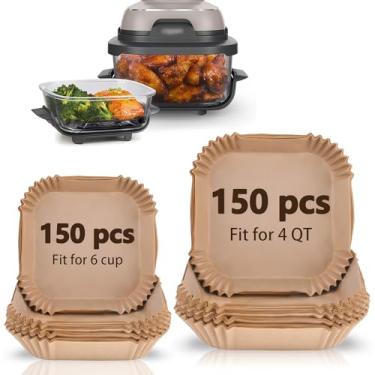 Imagem de WMKGG 300 peças de forros de fritadeira a ar para Ninja Crispi, acessórios de papel pergaminho para sistema de cozimento de fritadeira a ar portátil 4 em 1 Ninja Crispi