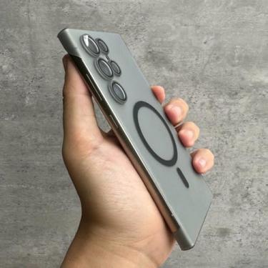 Imagem de Capa para Samsung S24Ultra sem moldura, ultrafina, com revestimento para carregamento sem fio (para Samsung S24Ultra/preto fosco)